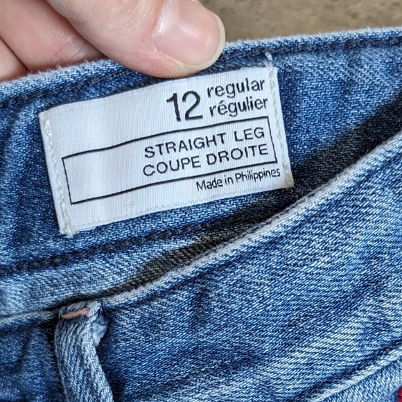 Gapkids 1969 Jeans Girls  Embroidered Straight Leg Size 12 Blue - Picture 11 of 16